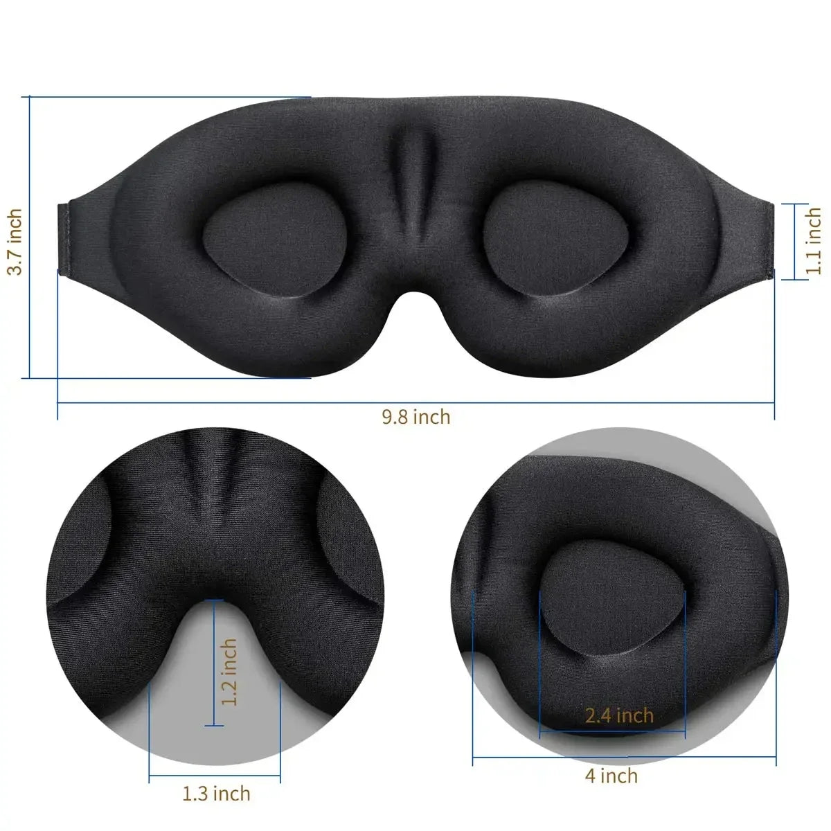Máscara de Sono 3D: Blackout Total Sem Pressão Ocular
