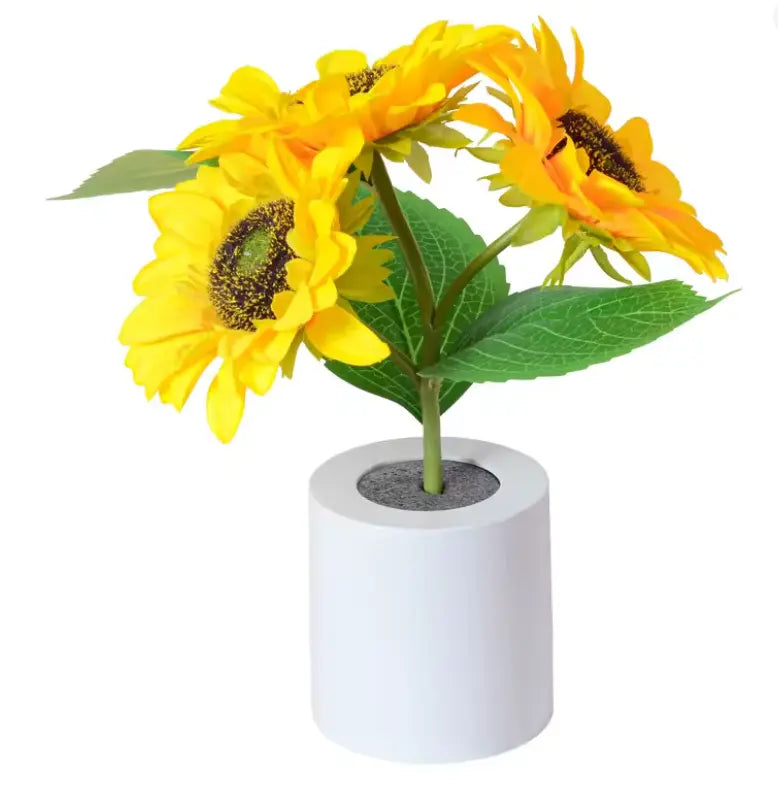 Luminária de Mesa em formato de girassol  SunnyRest em um fundo branco.