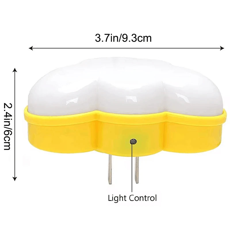 Luminária de Parede em formato de nuvem DreamCloud de lado com medidas.