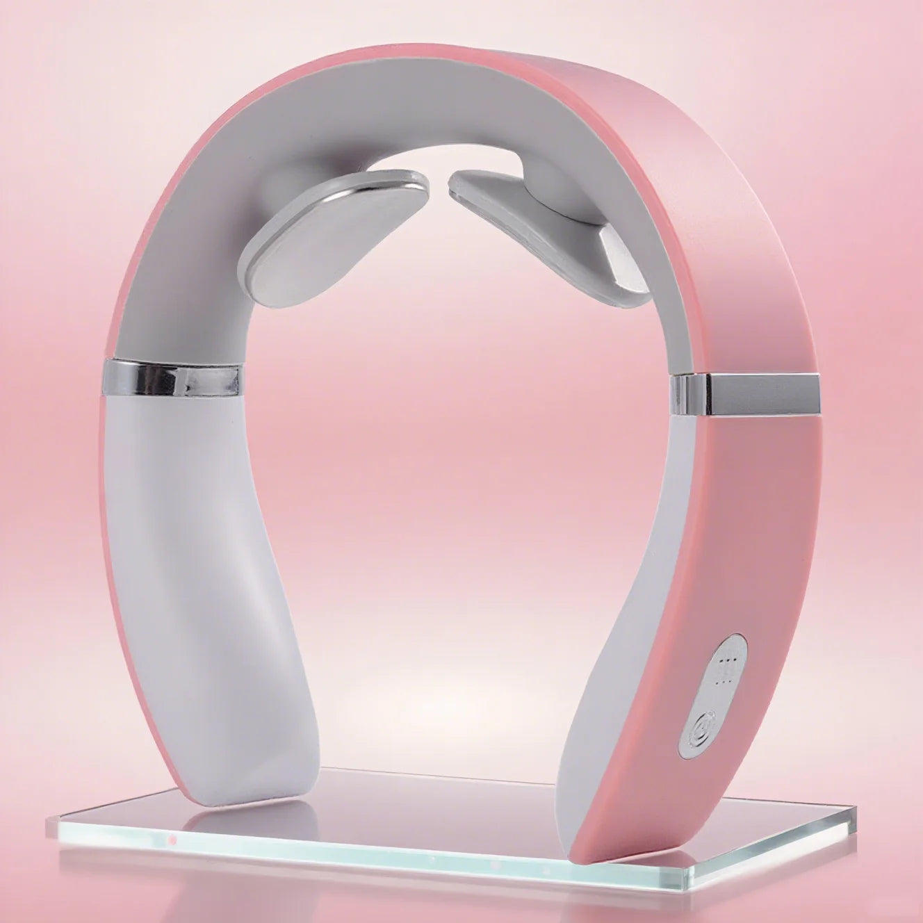 Massageador Elétrico de pescoço NeckSpa em cor rosa com design ergonômico.