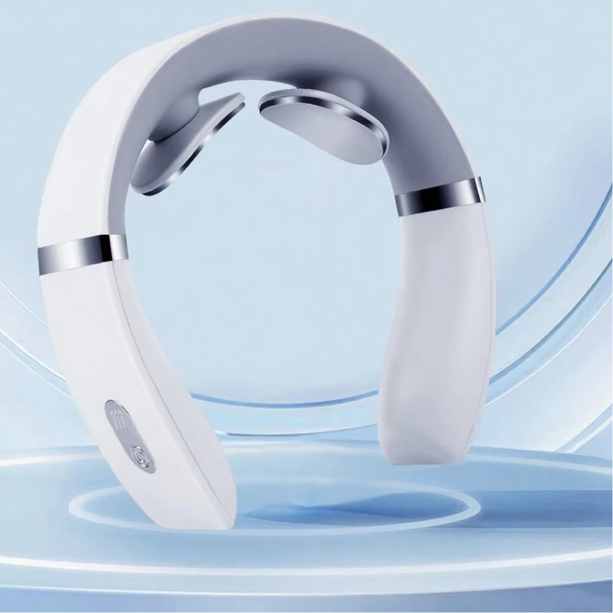 Massageador Elétrico de pescoço NeckSpa em cor branca com design ergonômico e moderno 2.
