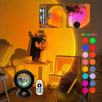 Luminária Projetor Pôr do Sol (16 Cores) — O Sinal de Relaxamento Noturno