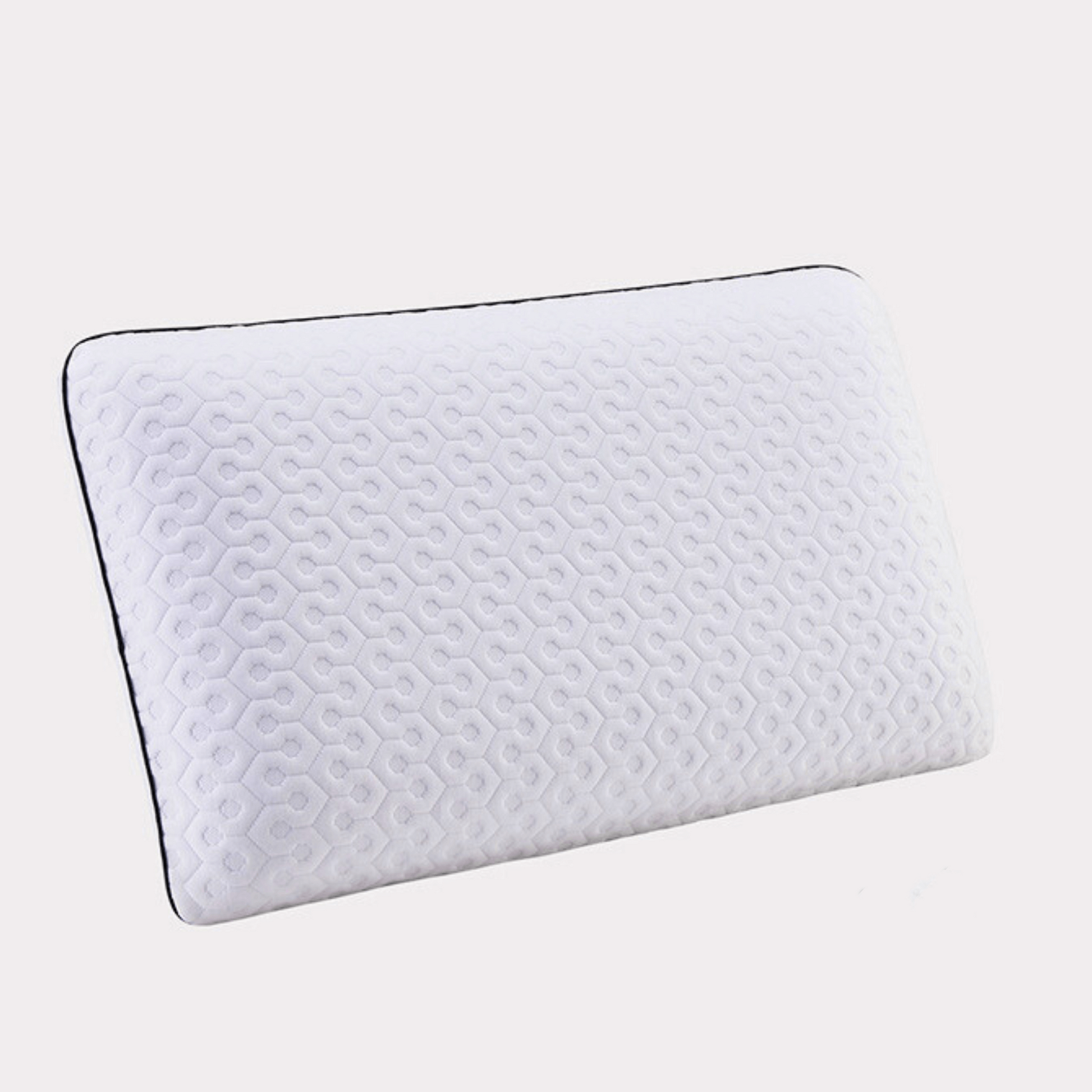 Travesseiro ortopédico Sillencia OrthoDeep na cor violeta com estrutura perfurada para máxima ventilação em fundo branco.