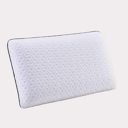 Travesseiro ortopédico Sillencia OrthoDeep na cor violeta com estrutura perfurada para máxima ventilação em fundo branco.
