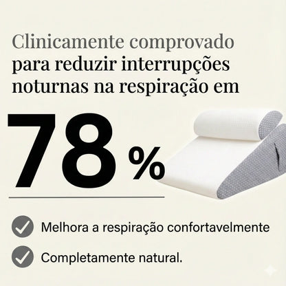 Dados clínicos do  Travesseiro Ortopédico Sillencio demonstrando redução de 78% nas interrupções respiratórias.