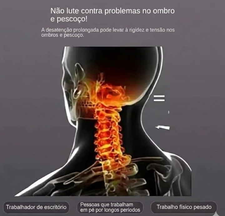 Infográfico como a coluna afetada por dores pode ser auxiliada pela tecnologia do travesseiro ortopédico.