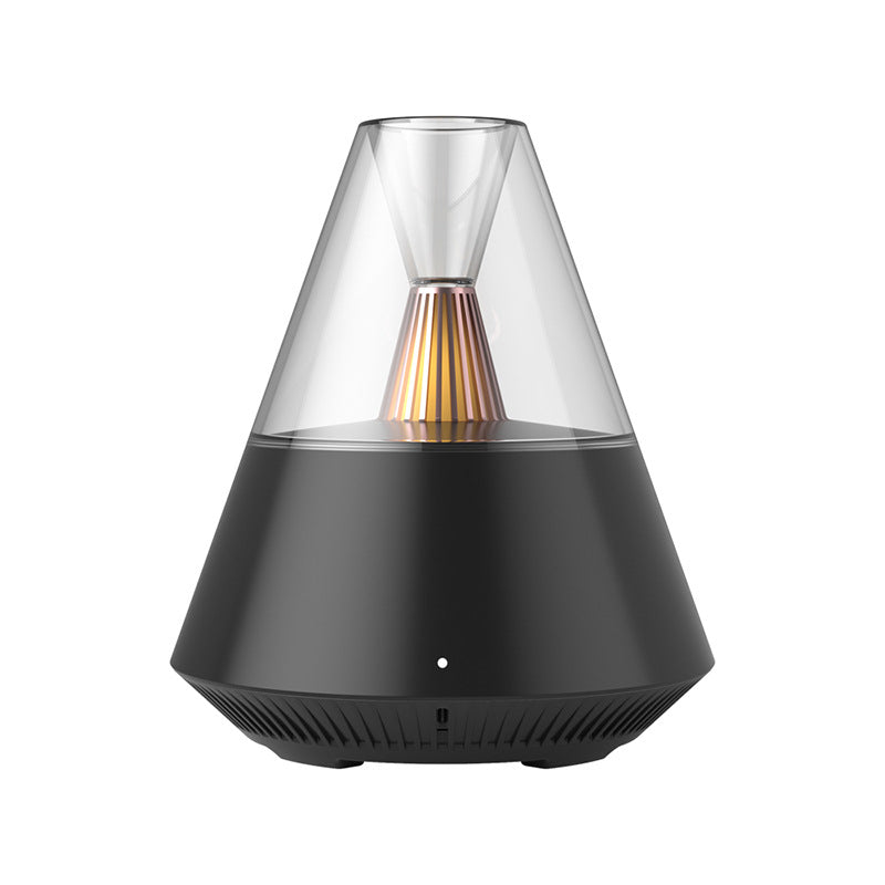 Umidificador de ar Sillencia VolcanoMist preto em fundo branco.